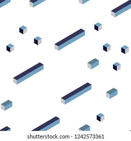 Light Blue, Green vector seamless, isometric texture in rectangular style. Glitter abstract illustration with rectangular shapes. Template for business cards, websites.