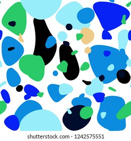 Light Blue, Green vector seamless template with circles. Illustration with set of shining colorful abstract circles. Pattern for trendy fabric, wallpapers.