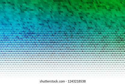 Light Blue, Green vector seamless layout with lines, triangles. Glitter abstract illustration with triangular shapes. Pattern for design of window blinds, curtains.