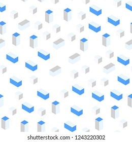 Light Blue, Green vector seamless, isometric layout with lines, rectangles. Modern abstract illustration with colorful rectangles. Pattern for trendy fabric, wallpapers.