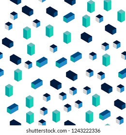 Light Blue, Green vector seamless, isometric cover in polygonal style. Abstract gradient illustration with rectangles. Design for textile, fabric, wallpapers.