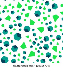 Light Blue, Green vector seamless, isometric layout with rectangles, triangles. Illustration with set of colorful triangles, squares. Design for textile, fabric, wallpapers.