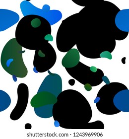 Light Blue, Green vector seamless cover with circles. Abstract illustration with colored bubbles in nature style. Template for business cards, websites.