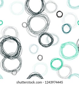 Light Blue, Green vector seamless template with circles. Abstract illustration with colored bubbles in nature style. Texture for window blinds, curtains.
