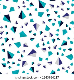 Light Blue, Green vector seamless, isometric pattern with polygonal style. Decorative design in abstract style with triangles. Texture for window blinds, curtains.