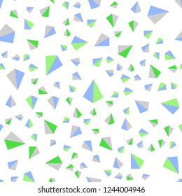 Light Blue, Green vector seamless, isometric texture with triangular style. Beautiful illustration with triangles in nature style. Template for business cards, websites.