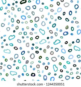 Light Blue, Green vector seamless cover with circles. Modern abstract illustration with colorful water drops. Pattern for design of fabric, wallpapers.