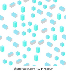 Light Blue, Green vector seamless, isometric template with rhombus. Glitter abstract illustration with rectangular shapes. Design for wallpaper, fabric makers.