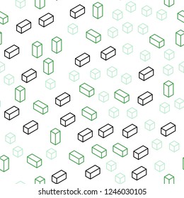 Light Blue, Green vector seamless, isometric template with rhombus. Beautiful illustration with rectangles and squares. Design for textile, fabric, wallpapers.