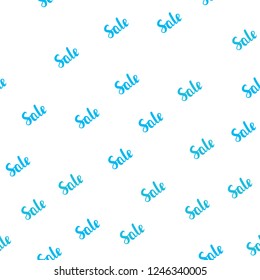 Light Blue, Green vector seamless template with selling words. Abstract illustration with colorful gradient symbols of sales. Template for season sales, shopping ads.