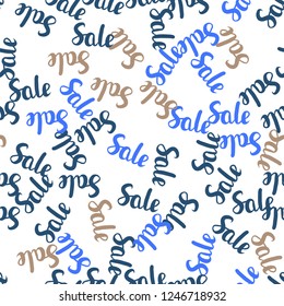 Light Blue, Green vector seamless pattern with 70, 90 percentage signs. Shining colorful illustration with isolated selling prices. Backdrop for mega promotions, discounts.