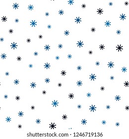 Light Blue, Green vector seamless texture with colored snowflakes. Modern geometrical abstract illustration with snowflakes. Design for textile, fabric, wallpapers.