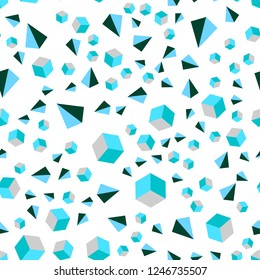 Light Blue, Green vector seamless, isometric backdrop with lines, rhombus. Illustration with set of colorful triangles, squares. Design for wallpaper, fabric makers.