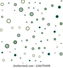 Light Blue, Green vector seamless cover with spots. Modern abstract illustration with colorful water drops. Pattern for trendy fabric, wallpapers.