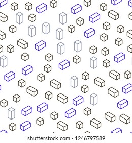 Light Blue, Green vector seamless, isometric backdrop with rhombus. Glitter abstract illustration with rectangular shapes. Texture for window blinds, curtains.