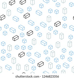 Light Blue, Green vector seamless, isometric texture in rectangular style. Illustration with set of colorful rectangles. Pattern for design of fabric, wallpapers.