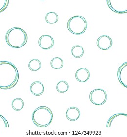 Light Blue, Green vector seamless backdrop with dots. Blurred bubbles on abstract background with colorful gradient. Design for wallpaper, fabric makers.