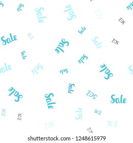 Light Blue, Green vector seamless layout with discount of 30, 50, 70%. Abstract illustration with colorful gradient symbols of sales. Template for season sales, shopping ads.