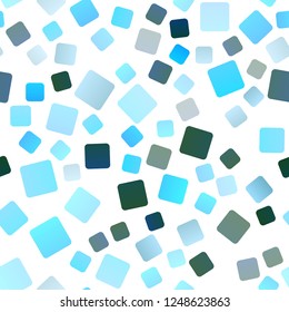Light Blue, Green vector seamless background with rectangles. Abstract gradient illustration with rectangles. Pattern for commercials.