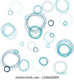 Light Blue, Green vector seamless background with bubbles. Blurred decorative design in abstract style with bubbles. Pattern for trendy fabric, wallpapers.
