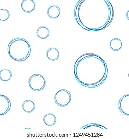 Light Blue, Green vector seamless backdrop with dots. Blurred decorative design in abstract style with bubbles. Pattern for design of fabric, wallpapers.