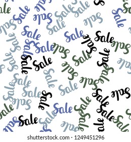 Light Blue, Green vector seamless layout with discount of 70, 90%. Abstract illustration with colorful gradient symbols of sales. Backdrop for mega promotions, discounts.