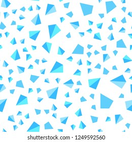 Light Blue, Green vector seamless, isometric backdrop with lines, triangles. Glitter abstract illustration with triangular shapes. Pattern for design of fabric, wallpapers.