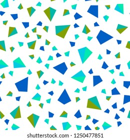 Light Blue, Green vector seamless, isometric texture with triangular style. Glitter abstract illustration with triangular shapes. Pattern for design of fabric, wallpapers.