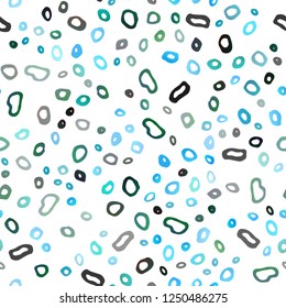 Light Blue, Green vector seamless background with bubbles. Modern abstract illustration with colorful water drops. Template for business cards, websites.