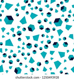 Light Blue, Green vector seamless, isometric texture with poly style with cubes. Abstract illustration with colorful lines, cubes. Pattern for design of fabric, wallpapers.
