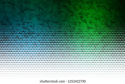 Light Blue, Green vector seamless texture in triangular style. Decorative design in abstract style with triangles. Trendy design for wallpaper, fabric makers.
