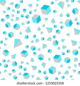 Light Blue, Green vector seamless, isometric backdrop with lines, rhombus. Abstract illustration with colorful lines, cubes. Pattern for design of fabric, wallpapers.
