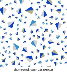 Light Blue, Green vector seamless, isometric cover with polygonal style. Modern abstract illustration with colorful triangles. Template for business cards, websites.