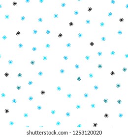 Light Blue, Green vector seamless cover with beautiful snowflakes. Colorful snowflakes with gradient on abstract background. Texture for window blinds, curtains.