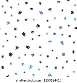 Light Blue, Green vector seamless template with ice snowflakes. Colorful snowflakes with gradient on abstract background. Design for wallpaper, fabric makers.