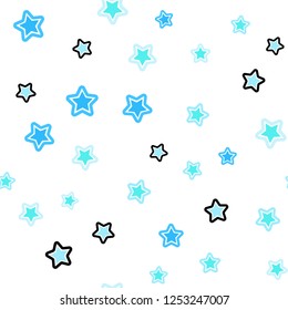 Light Blue, Green vector seamless pattern with christmas stars. Shining colored illustration with stars. Design for wallpaper, fabric makers.