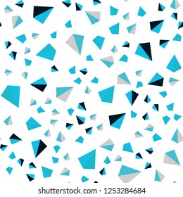 Light Blue, Green vector seamless, isometric cover with polygonal style. Illustration with set of colorful triangles. Design for wallpaper, fabric makers.