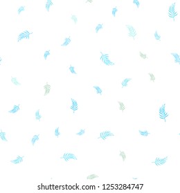Light Blue, Green vector seamless doodle template with leaves. Colorful abstract illustration with leaves in doodle style. Design for textile, fabric, wallpapers.