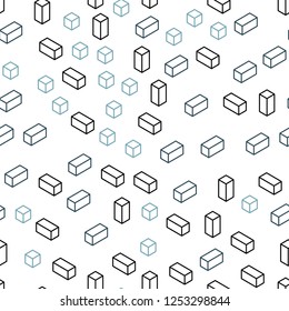 Light Blue, Green vector seamless, isometric background with rectangles. Modern abstract illustration with colorful rectangles. Pattern for trendy fabric, wallpapers.