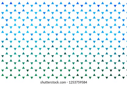 Light Blue, Green vector seamless layout with lines, triangles. Illustration with set of colorful triangles. Pattern for design of window blinds, curtains.