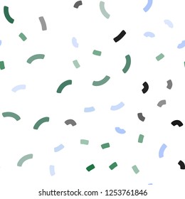 Light Blue, Green vector seamless pattern with bent lines. Colorful illustration in abstract marble style with gradient. A completely new memphis design for your business.