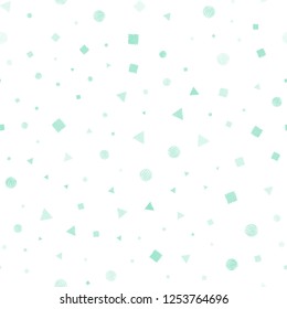 Light Blue, Green vector seamless cover with polygonal style with circles. Abstract gradient illustration with circles, triangles, cubes. Trendy design for wallpaper, fabric makers.