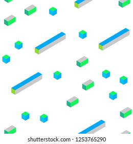 Light Blue, Green vector seamless, isometric cover in polygonal style. Abstract gradient illustration with rectangles. Template for business cards, websites.