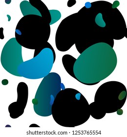 Light Blue, Green vector seamless pattern with spheres. Glitter abstract illustration with blurred drops of rain. Pattern for design of window blinds, curtains.