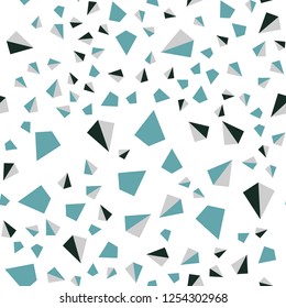 Light Blue, Green vector seamless, isometric layout with lines, triangles. Decorative design in abstract style with triangles. Texture for window blinds, curtains.