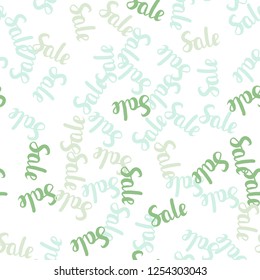 Light Blue, Green vector seamless template with 70, 90% selling. Colorful set of  percentage signs in simple style. Template for season sales, shopping ads.