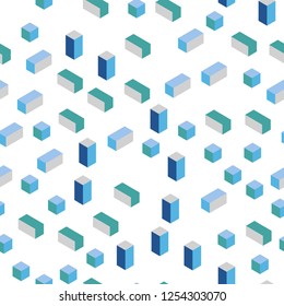 Light Blue, Green vector seamless, isometric layout with lines, rectangles. Glitter abstract illustration with rectangular shapes. Design for wallpaper, fabric makers.