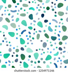 Light Blue, Green vector seamless texture with disks. Blurred decorative design in abstract style with bubbles. Pattern for trendy fabric, wallpapers.