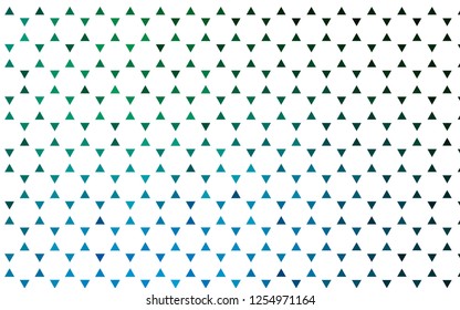 Light Blue, Green vector seamless backdrop with lines, triangles. Glitter abstract illustration with triangular shapes. Template for business cards, websites.
