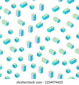 Light Blue, Green vector seamless, isometric template with rhombus. Modern abstract illustration with colorful rectangles. Template for business cards, websites.